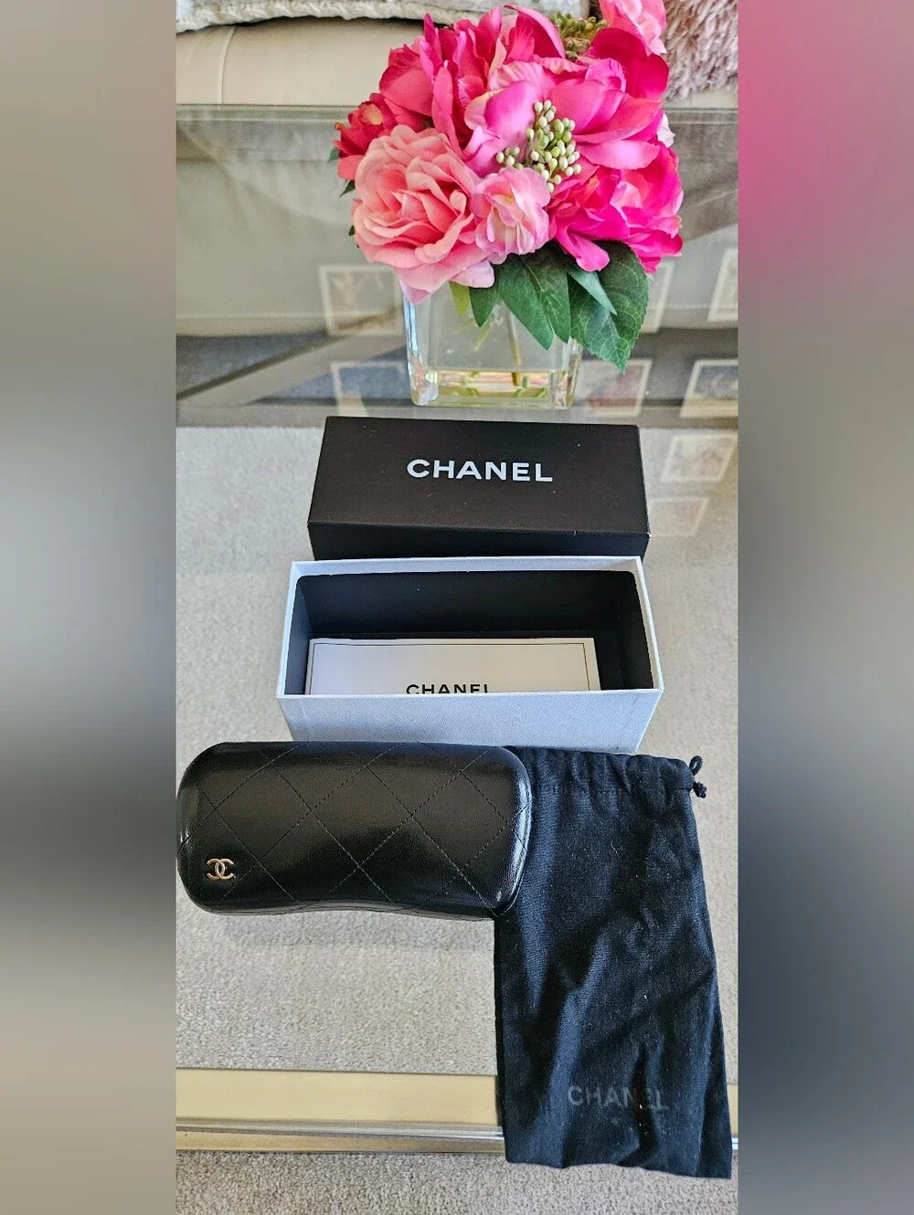 Chanel 4222 18K Rose Gold Mirrored Cat-Eye Sunglasses with Case